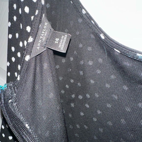 Ann Taylor Sleeveless Ruched Polka Dot Dress - Picture 4 of 7